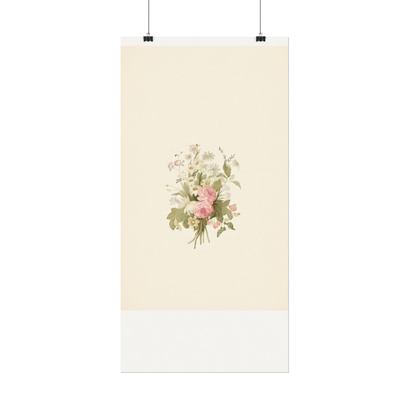 Vintage Roses Textured Watercolor Matte Poster