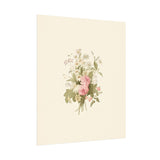 Vintage Roses Textured Watercolor Matte Poster