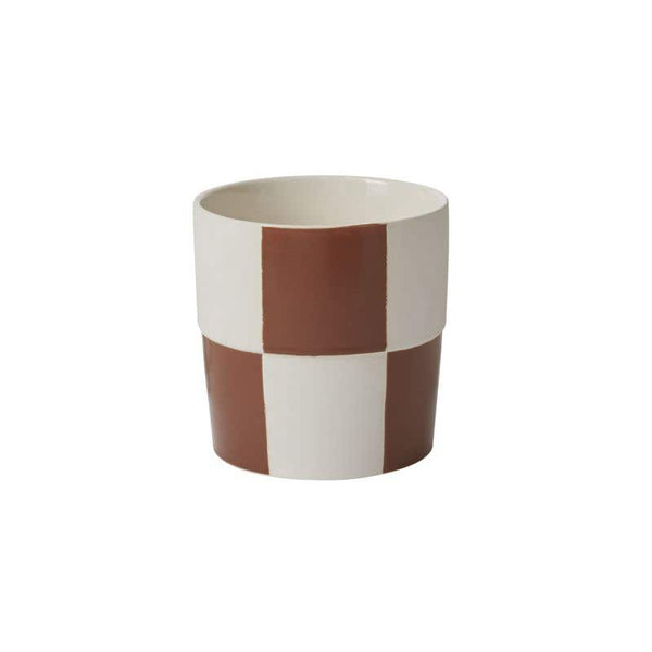 Terracotta CHECKERBOARD POT 6.75"X 6.75"