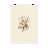 Vintage Roses Textured Watercolor Matte Poster
