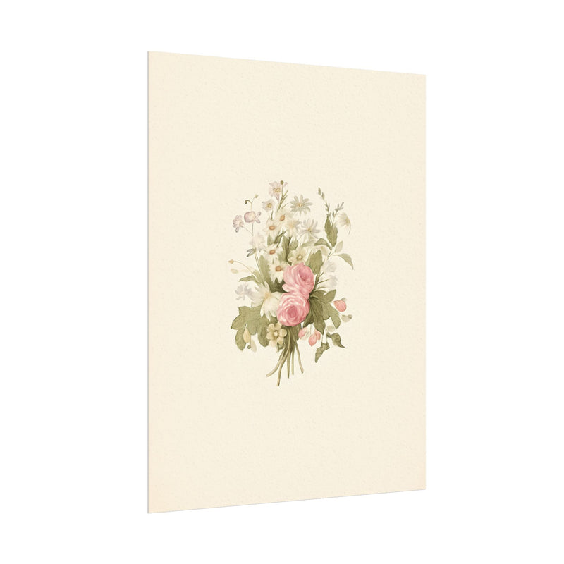 Vintage Roses Textured Watercolor Matte Poster