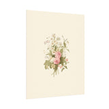 Vintage Roses Textured Watercolor Matte Poster