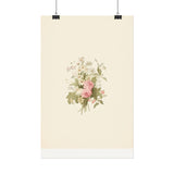 Vintage Roses Textured Watercolor Matte Poster