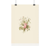 Vintage Roses Textured Watercolor Matte Poster