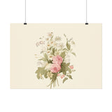 Vintage Roses Textured Watercolor Matte Poster