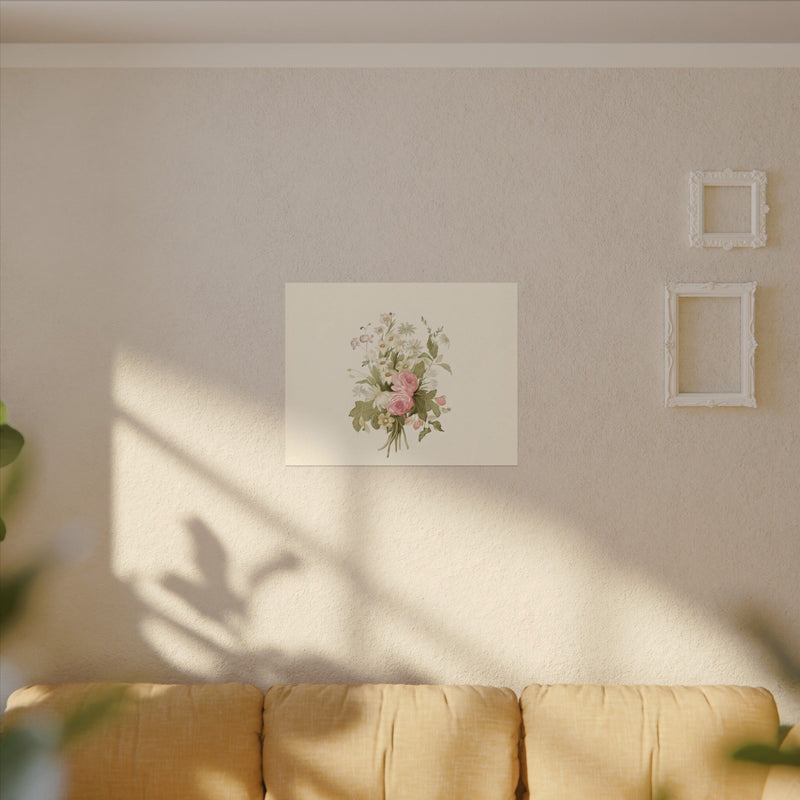 Vintage Roses Textured Watercolor Matte Poster