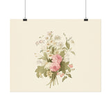 Vintage Roses Textured Watercolor Matte Poster