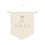 Custom Baby Girl Pennant Banner in Tan Font/Light Peach | Custom Name Nursery Pennant Banner