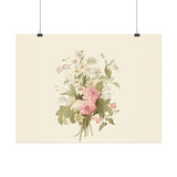 Vintage Roses Textured Watercolor Matte Poster
