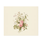 Vintage Roses Textured Watercolor Matte Poster