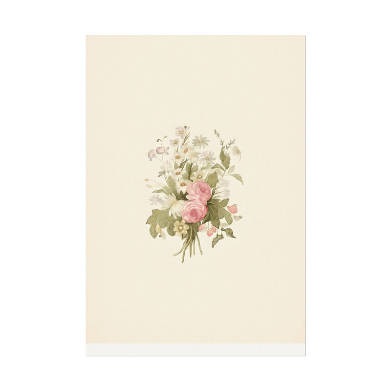 Vintage Roses Textured Watercolor Matte Poster