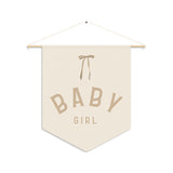 Custom Baby Girl Pennant Banner Baby Girl Tan Font/Light Peach | Custom Name Nursery Pennant Banner