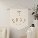 Custom Baby Girl Pennant Banner Baby Girl Tan Font/Light Peach | Custom Name Nursery Pennant Banner