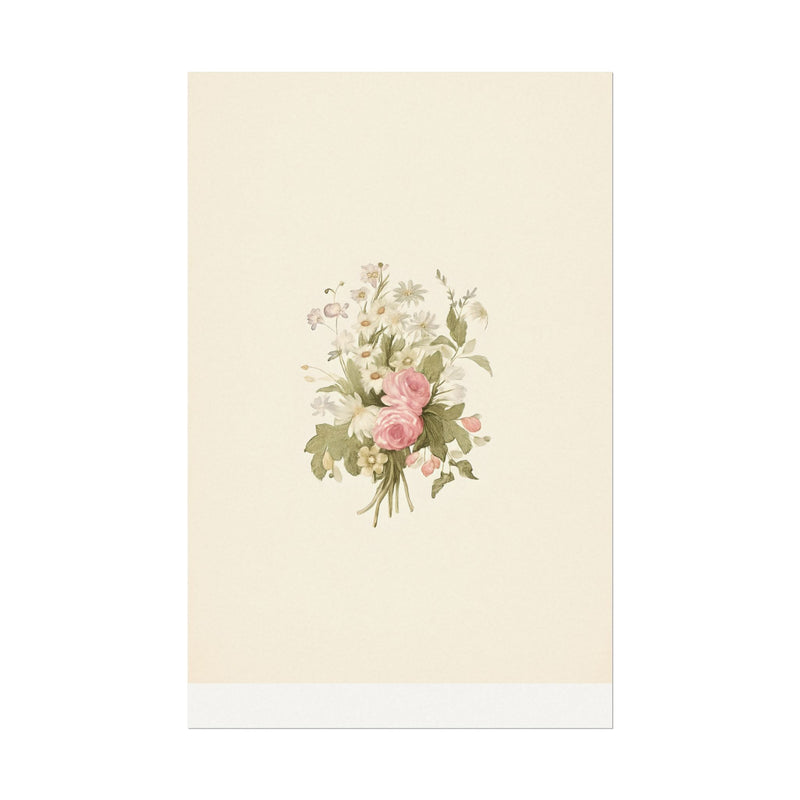 Vintage Roses Textured Watercolor Matte Poster
