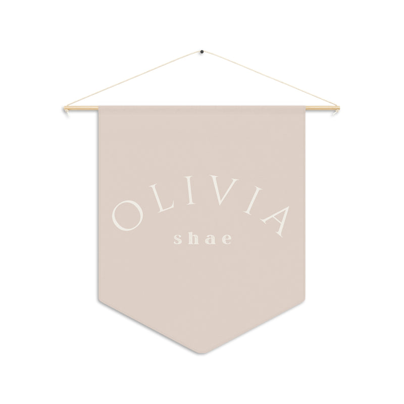 Custom Baby Girl Pennant Banner in Blush/Cream Font | Custom Name Nursery Pennant Banner
