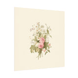 Vintage Roses Textured Watercolor Matte Poster