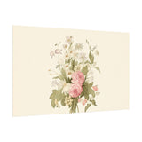 Vintage Roses Textured Watercolor Matte Poster