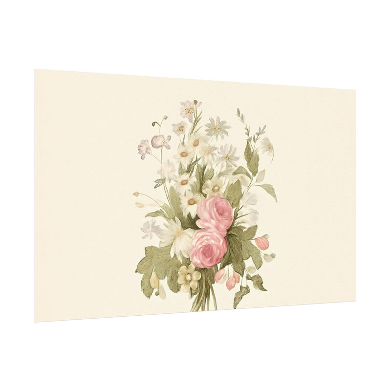 Vintage Roses Textured Watercolor Matte Poster