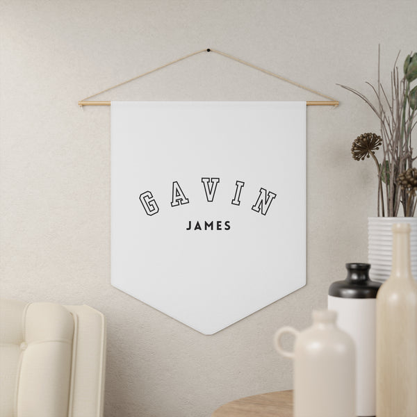 Personalized Pennant Banner Black/White | Custom Name Nursery Pennant Banner