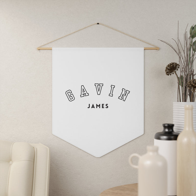 Personalized Pennant Banner Black/White | Custom Name Nursery Pennant Banner