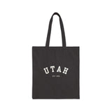 Utah Cotton Canvas Tote Bag in Black , Eco-Friendly Shopping Bag, Gift for Travelers, Reusable Grocery Bag