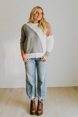 Colorblock Sweater and Grey and Mauve