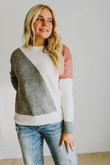 Colorblock Sweater and Grey and Mauve