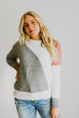 Colorblock Sweater and Grey and Mauve