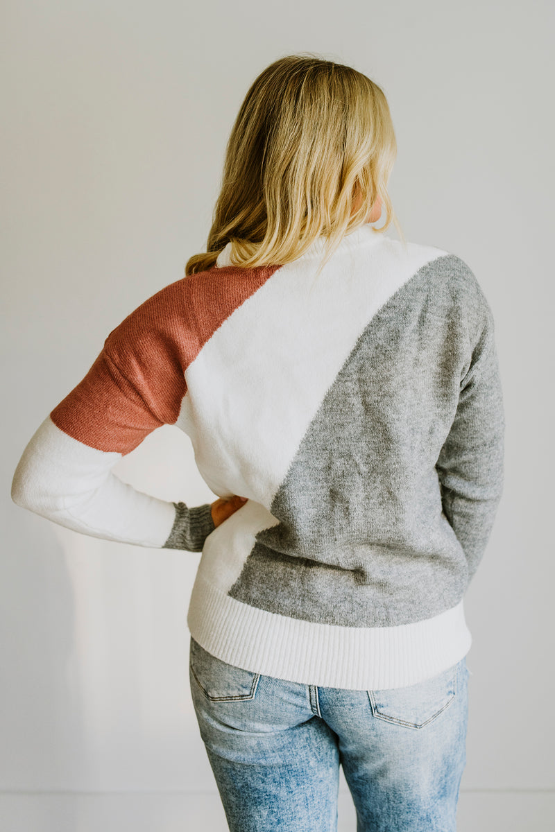 Colorblock Sweater and Grey and Mauve