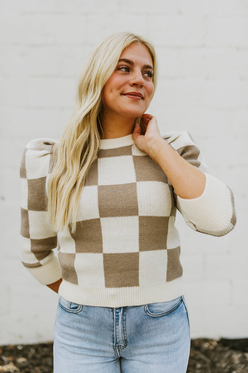 Checker Knit Sweater