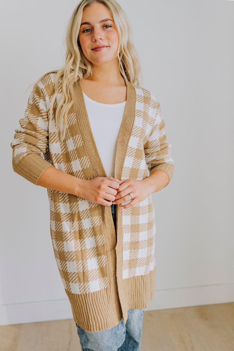 Gingham Plaid Cardigan