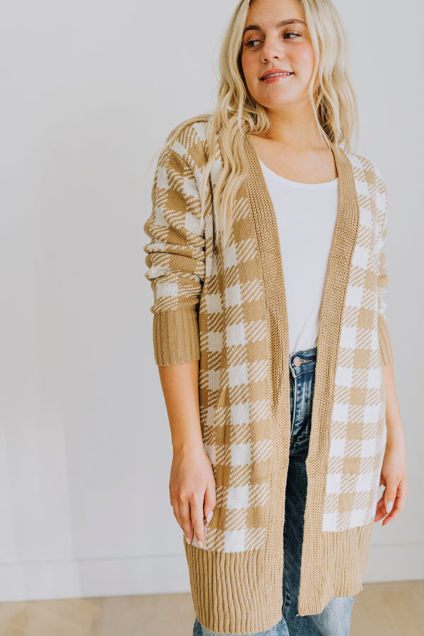 Gingham Plaid Cardigan