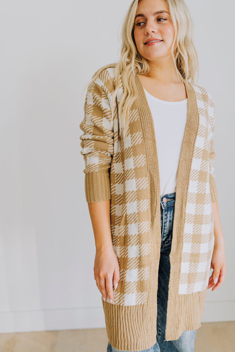 Gingham Plaid Cardigan
