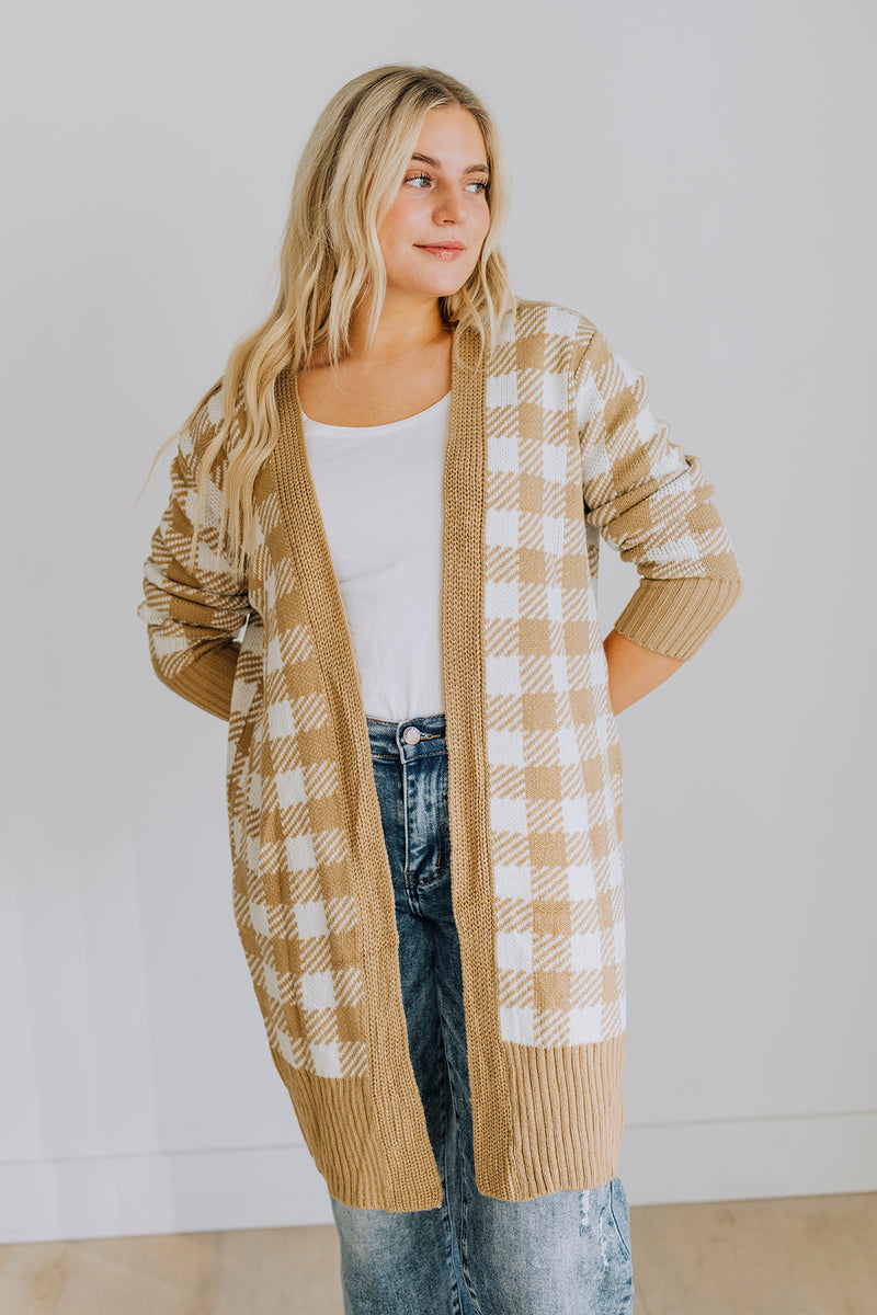Gingham Plaid Cardigan