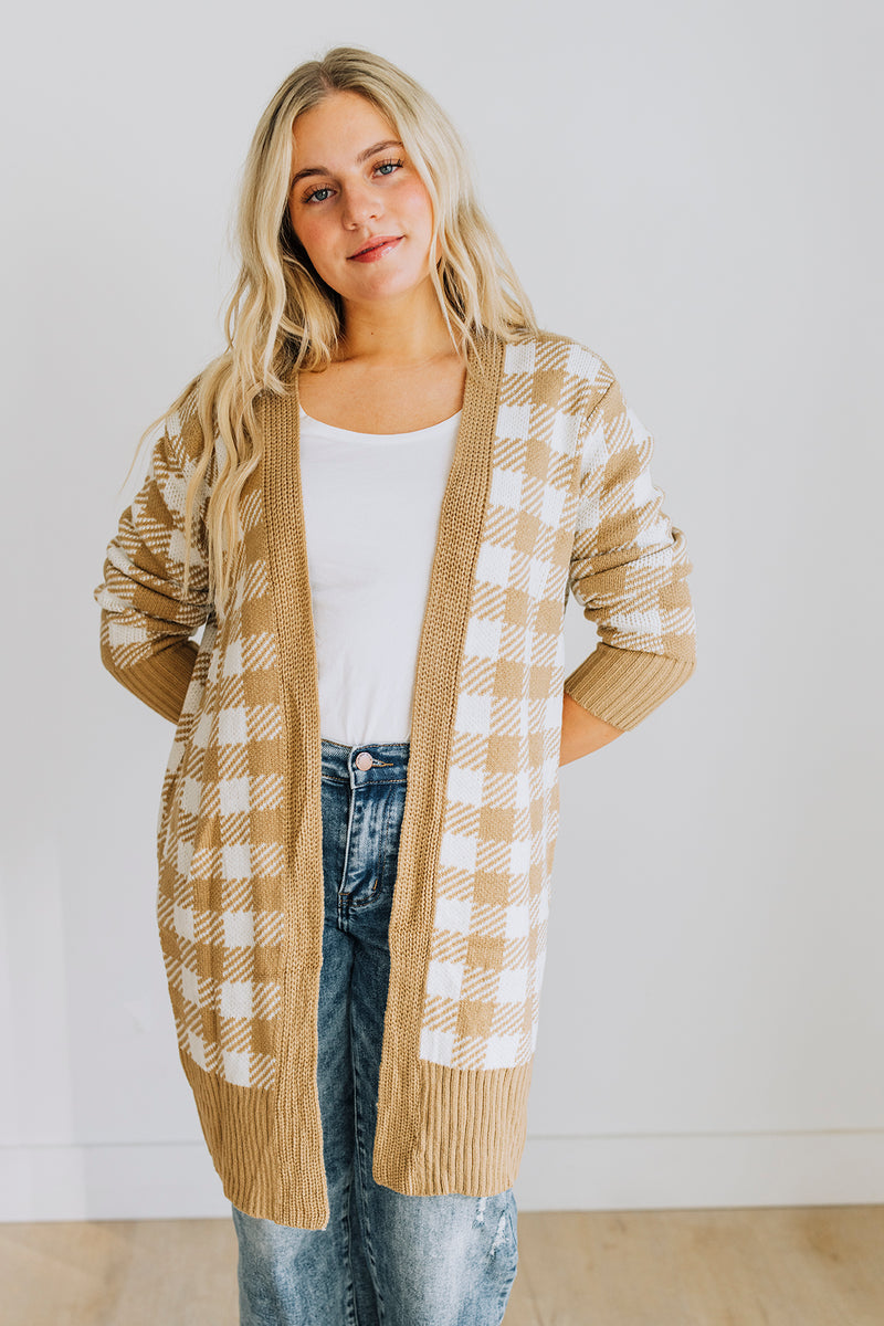 Gingham Plaid Cardigan