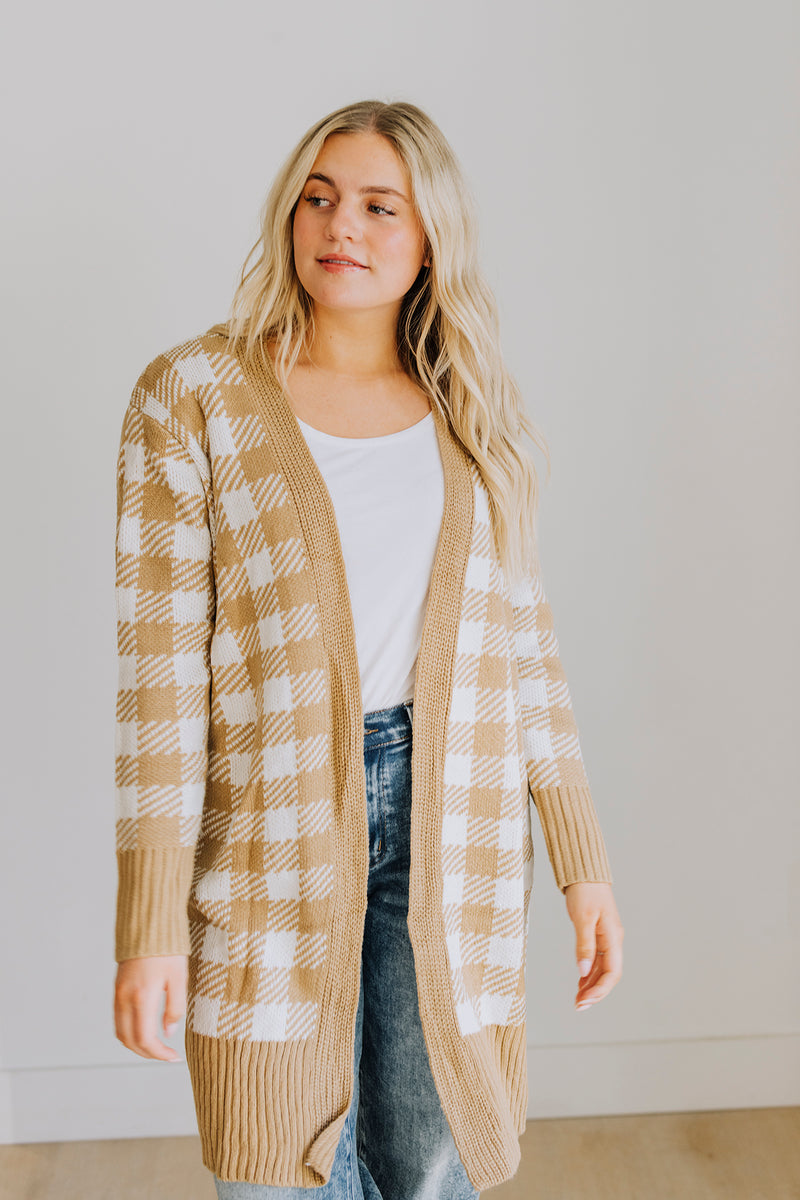 Gingham Plaid Cardigan