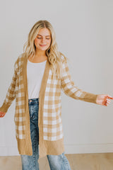 Gingham Plaid Cardigan