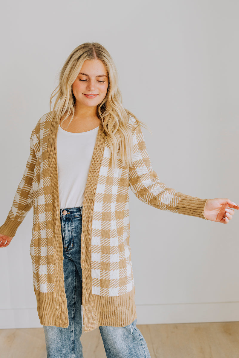 Gingham Plaid Cardigan