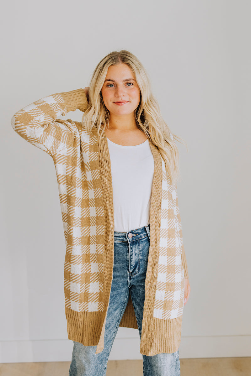 Gingham Plaid Cardigan