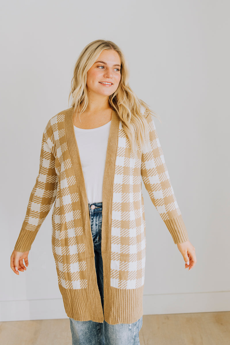Gingham Plaid Cardigan