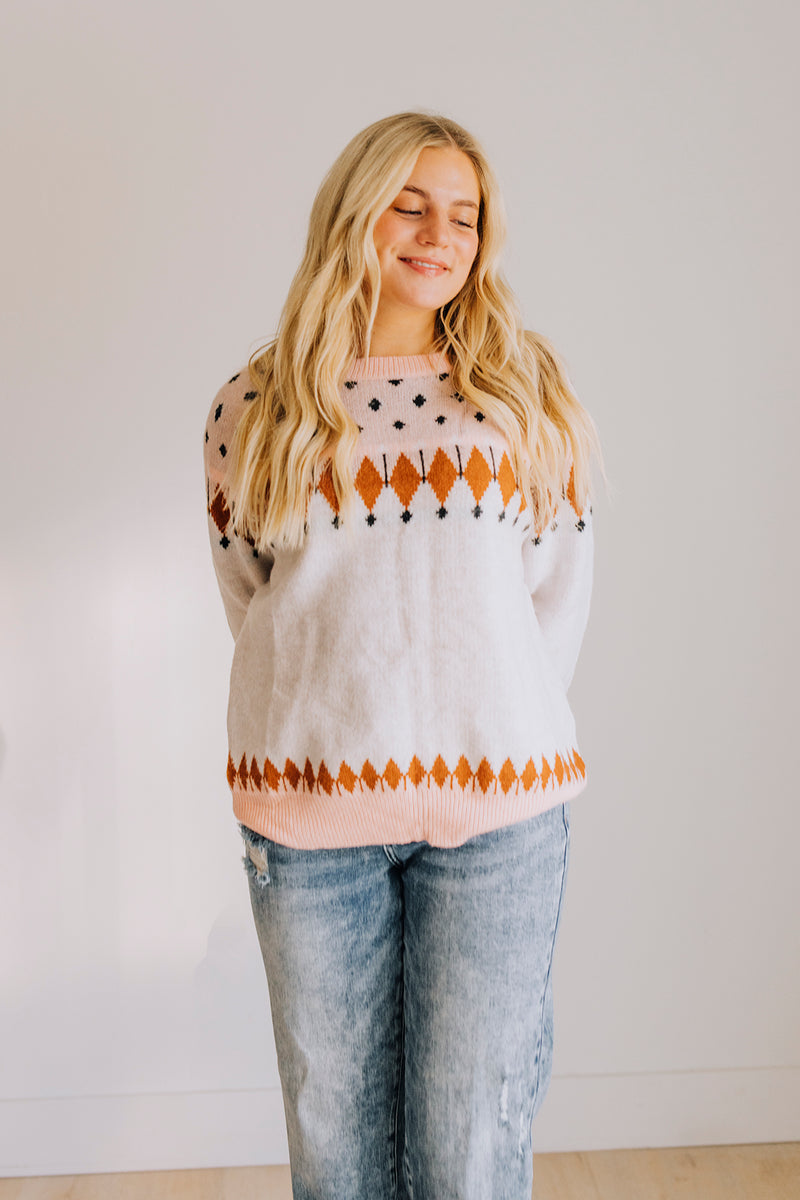 Geometric Raglan Sweater