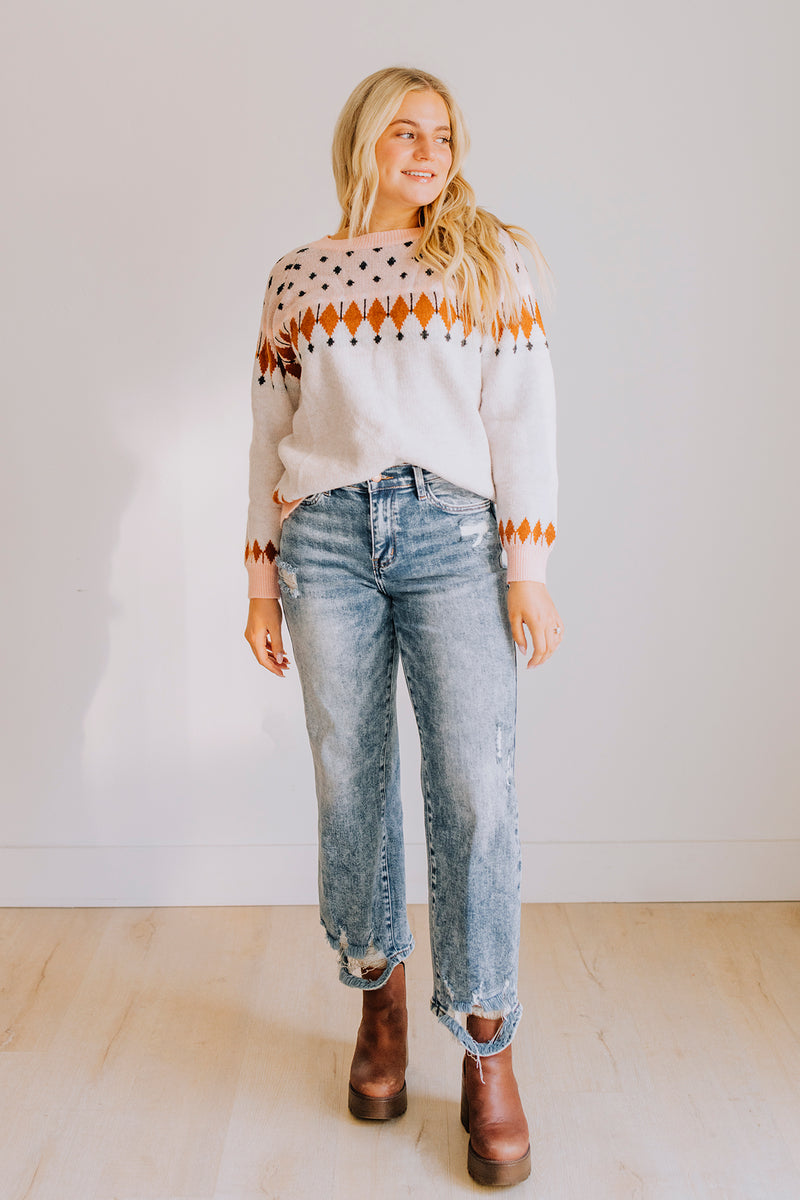 Geometric Raglan Sweater