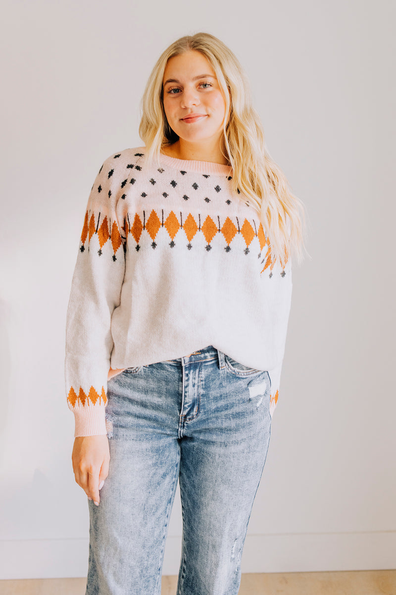 Geometric Raglan Sweater