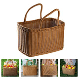 Woven Wicker Basket with Handle-1