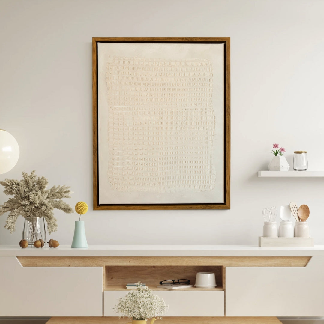 Beige Abstract Lines Textured Artwork - 3D Minimalist Abstract Textured Artwork- Wabi Sabi Art (Copy)