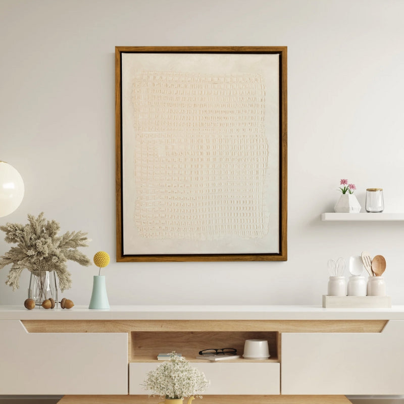 Beige Abstract Lines Textured Artwork - 3D Minimalist Abstract Textured Artwork- Wabi Sabi Art (Copy)