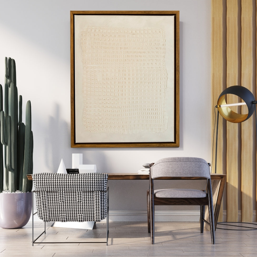 Beige Abstract Lines Textured Artwork - 3D Minimalist Abstract Textured Artwork- Wabi Sabi Art (Copy)