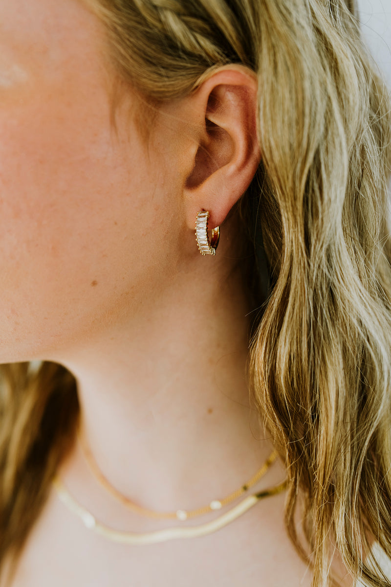 Baguette Hoop Earrings