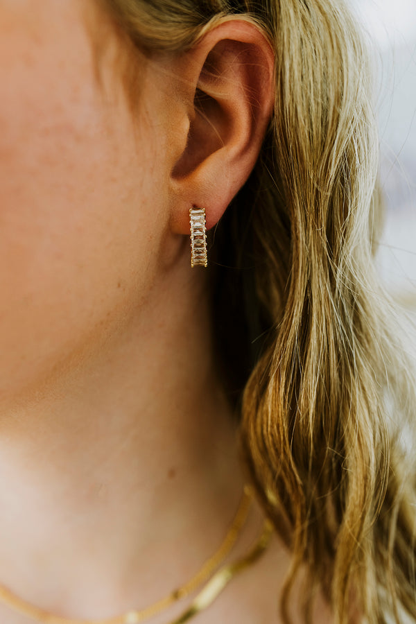 Baguette Hoop Earrings