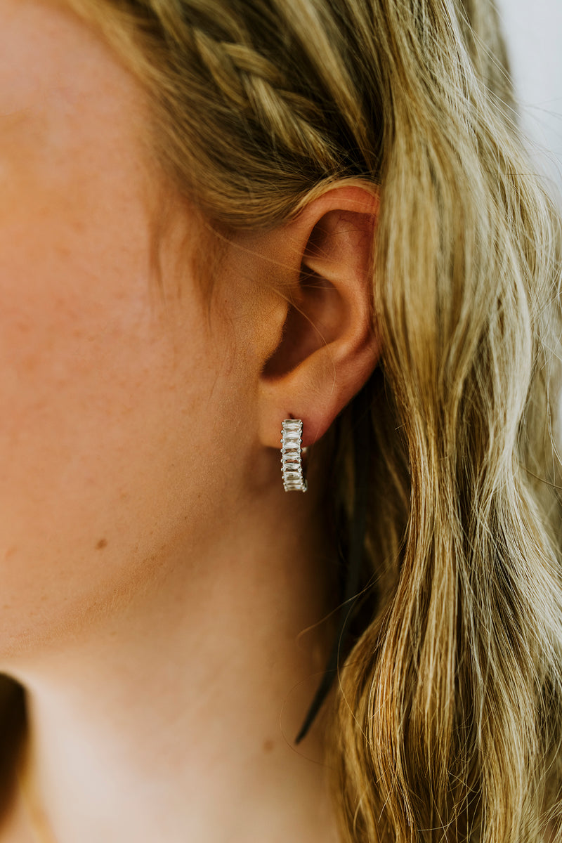 Baguette Hoop Earrings